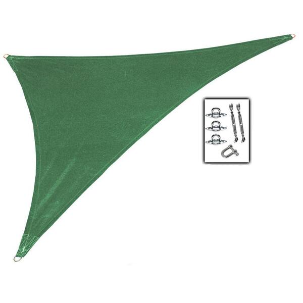 Coolaroo 15 ft. x 12 ft. x 10 ft. Olive Green Right Triangle Ultra Shade Sail with Kit