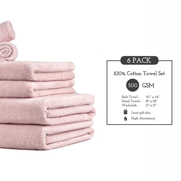 6-Piece Chocolate Luxury Quick Dry 100% Cotton Bath Towel Set 826941WYK -  The Home Depot