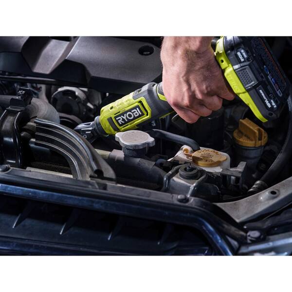 RYOBI ONE+ 18V Cordless 3-Tool Automotive Combo Kit w/Grease Gun, Multi Size Ratchet, Impact Wrench, 2.0 Ah Battery, & Charger