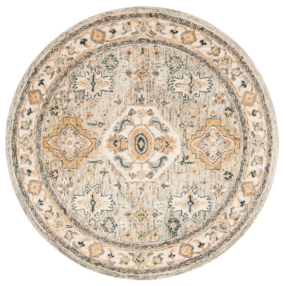 Aspen Moss/Ivory 5 ft. x 5 ft. Border Round Area Rug price history on PriceWatchPro
