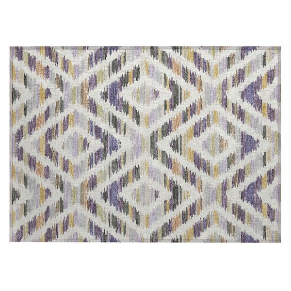 Chantille Machine Washable Indoor/Outdoor Abstract ACN2453 Purple 2 ft. x 3 ft. Accent Rug