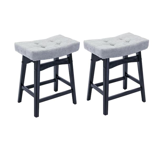 TIRAMISUBEST TD Garden Metal Outdoor Dining Chair with Gray Cushions (2-Pack)