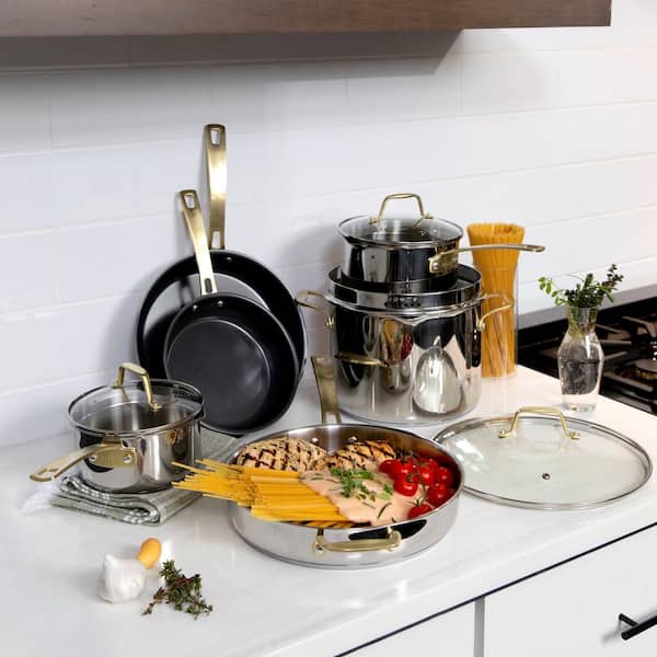  Ceramic Pots and Pans Set - Kitchen Cookware Sets Nontsick Non  Toxic Cookware Set With Dutch Oven, Frying Pan, Saucepan, Sauté Pan, Cooking  Utensils Set, Gold Pots and Pans for Cooking