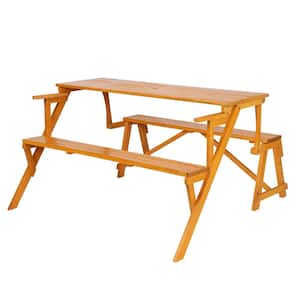 2-in-1 Interchangeable Wood Picnic Table