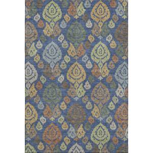Mayfield Premium Machine Washable Abstract AMF2460 Navy 3 ft. x 5 ft. Area Rug
