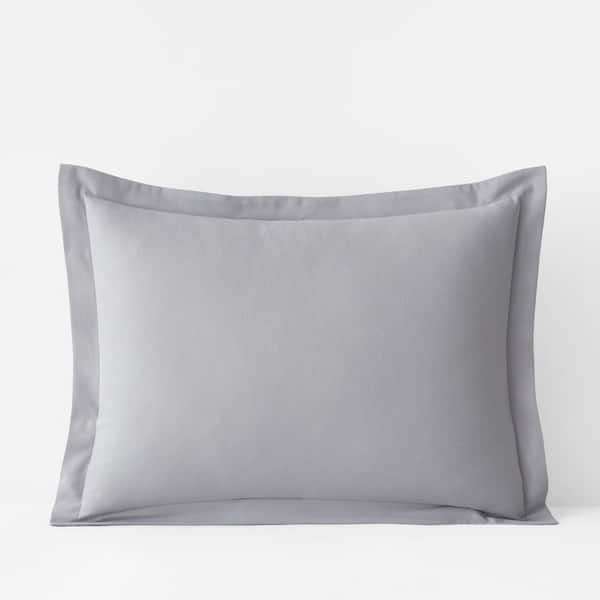 The Company Store Legends Luxury Steel Gray Velvet Flannel Standard Sham