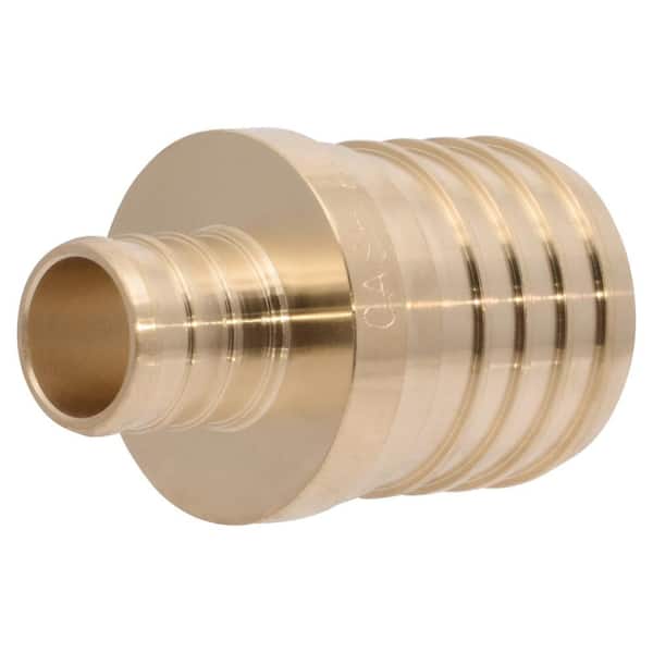 1-1/2-in x 3/4-in PEX Barb Brass Reducing Coupling Fitting