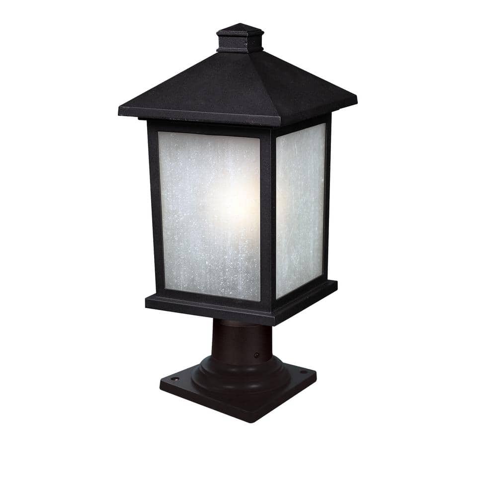 Holbrook 20.5 in. 1-Light Black Aluminum Hardwired Outdoor Weather Resistan