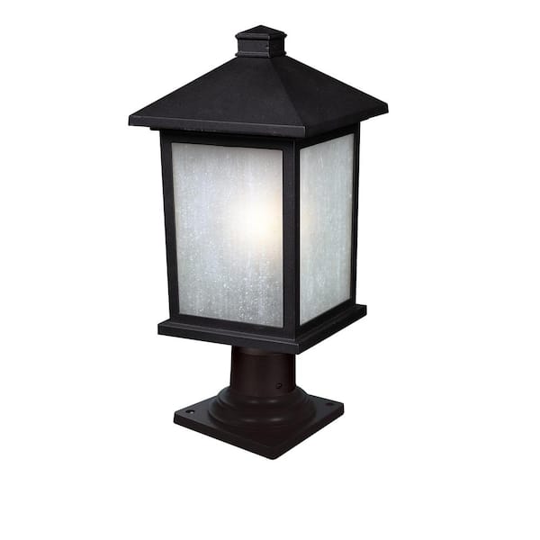 Unbranded Holbrook 20.5 in. 1-Light Black Aluminum Hardwired Outdoor Weather Resistant Pier Mount Light With No Bulb Included