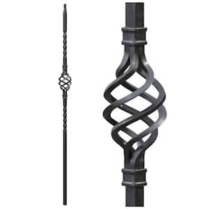 Stair Parts 44 in. x 1/2 in. Vintage Nickel Single Basket Iron Baluster for Stair Remodel
