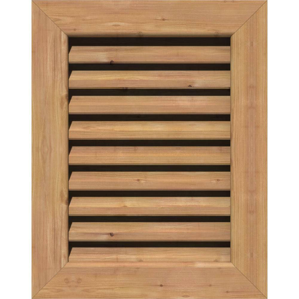 25 in. x 27 in. Rectangular Smooth Western Red Cedar Wood Built-in Screen Gable Louver Vent price history on PriceWatchPro