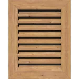 23 in. x 19 in. Rectangular Unfinished Smooth Western Red Cedar Wood Paintable Gable Louver Vent