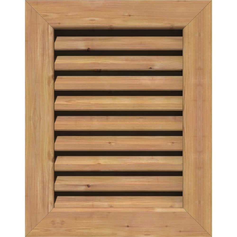 Ekena Millwork 27 in. x 27 in. Rectangular Unfinished Smooth Western Red  Cedar Wood Built-in Screen Gable Louver Vent GVWVE22X2201SFUWR - The Home  Depot