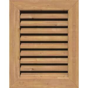 27" x 41" Rectangular Unfinished Smooth Western Red Cedar Wood Gable Louver Vent Functional