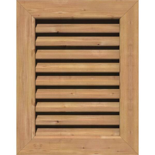 Ekena Millwork 31 in. x 41 in. Rectangular Unfinished Smooth Western Red Cedar Wood Built-in Screen Gable Louver Vent