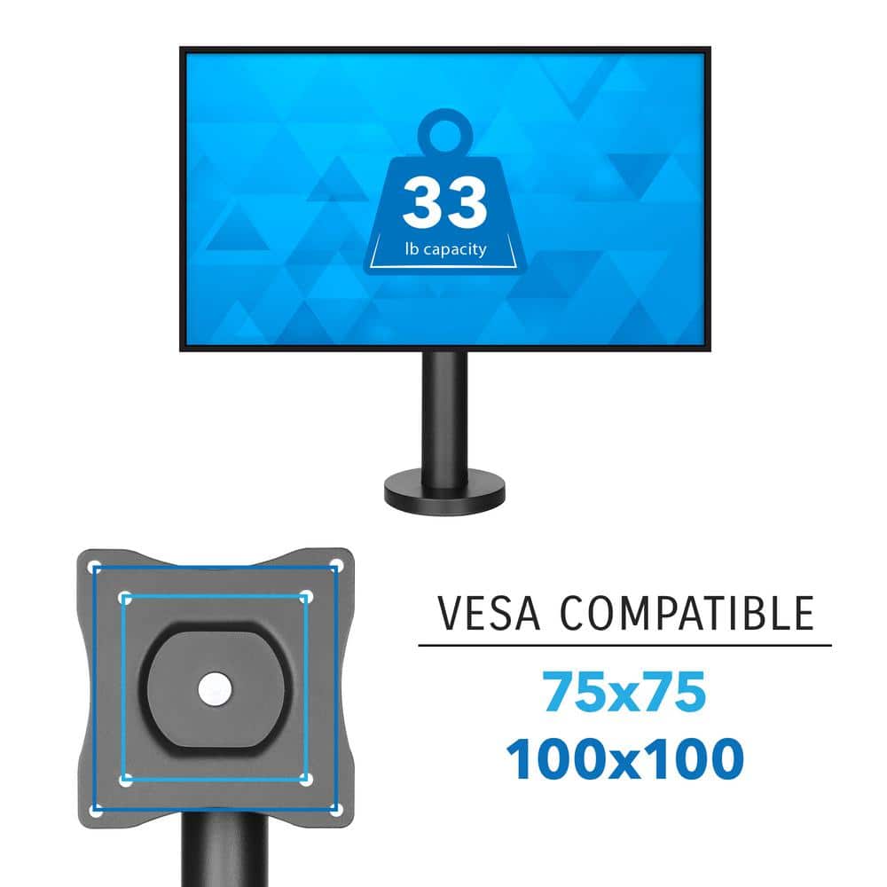 Black Adjustable POS Monitor Mount with Cable Management