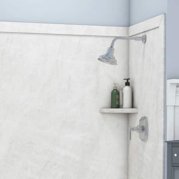 Passage Corner Shower Shelf 9 x 9 x 3.5 in Brushed Metal finish