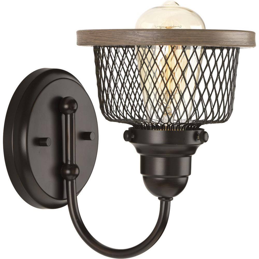 Antique Bronze Industrial Mesh Shade Bath Vanity Light