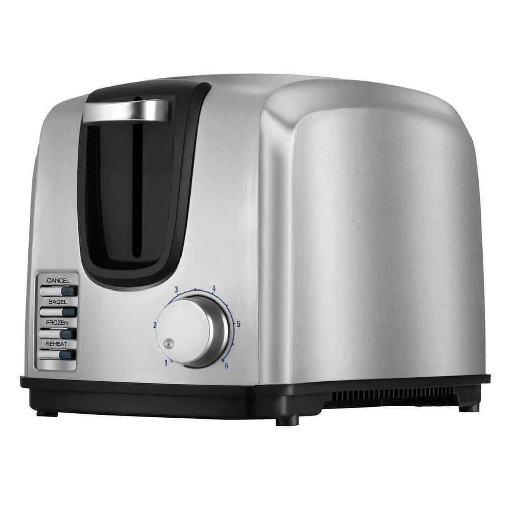 Stainless Steel 2-Slice Extra Wide Slot Toaster in Silver