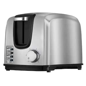 Silver Stainless Steel Extra Wide 2 Slot Toaster