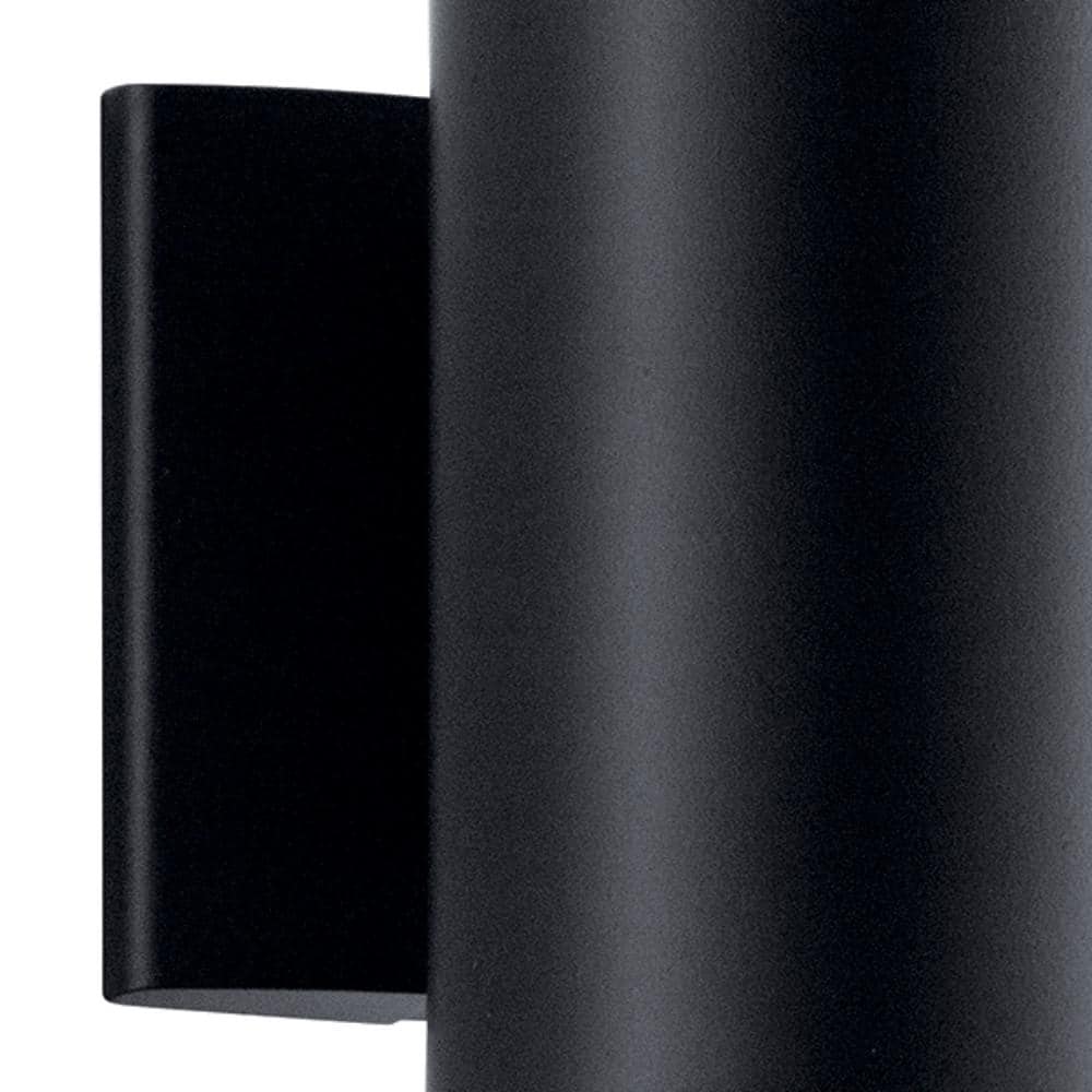 Black Aluminum Cylinder Outdoor Wall Sconce