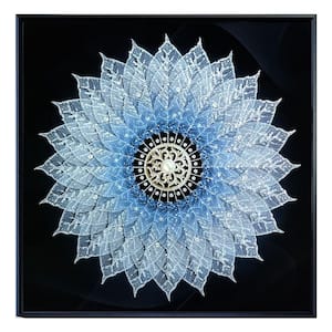 "Flower of Art" Glass Framed Wall Decorate Art Print 24 in. x 24 in.