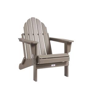 Classic Brown Plastic Outdoor Patio Adirondack Chair