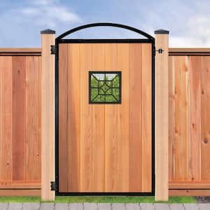 EZ Install 8-Standard Fence Board Arched Pro Gate Frame with One 15 in. x 15 in. Square Diamond Insert