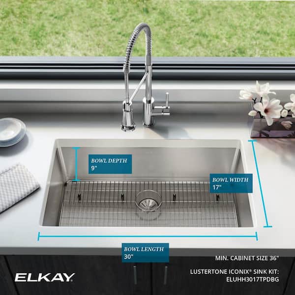 Elkay Lustertone Iconix 32.5 in. Undermount Single Bowl