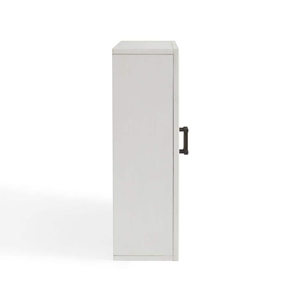 Tara Vintage White Pine Wall Cabinet with Antique Bronze Hardware