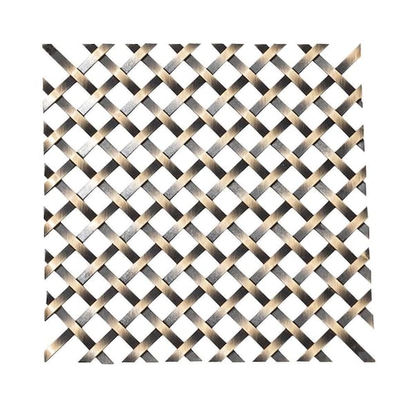 48 in. x 18 in. Kent Design 286 S Flat Wire, Single Crimp Antique Brass Woven Wire Grille Screening Panel Insert