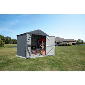 Elite 8 ft. W x 6 ft. D Anthracite Gray Premium Vented Corrosion Resistant Steel Storage Shed
