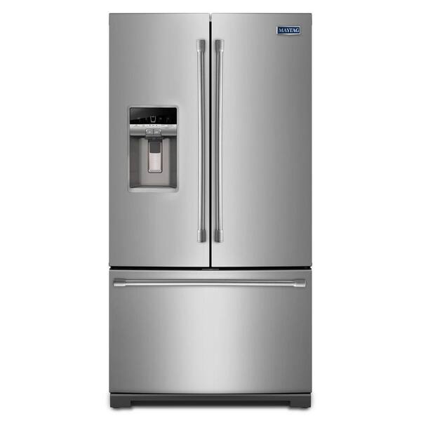 Maytag 26.8 cu. ft. French Door Refrigerator in Monochromatic Stainless Steel