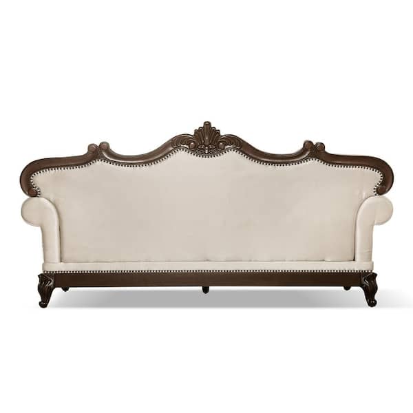 Furniture of America Noel 90.25 in. Rolled Arm Fabric Rectangle