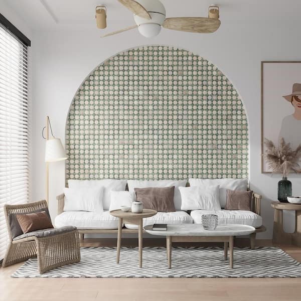 Citadel 12.2 in.x 22 in. Matte and Glossy Sage Green Beige Porcelain Large Format Wall Tile(13.03 sq. ft./Case)-(7 Pack)