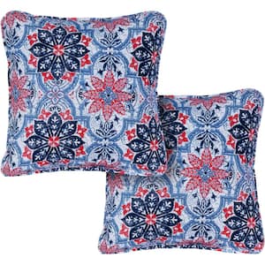 Medallion Multi-Colored Indoor or Outdoor Throw Pillows (Set of 2)