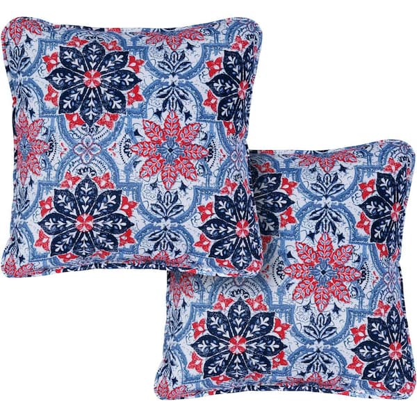 Hanover Medallion Multi-Colored Indoor or Outdoor Throw Pillows (Set of 2)