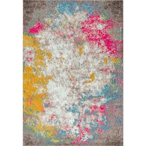 Contemporary Pop Modern Abstract Multi/Yellow 5 ft. x 8 ft. Area Rug