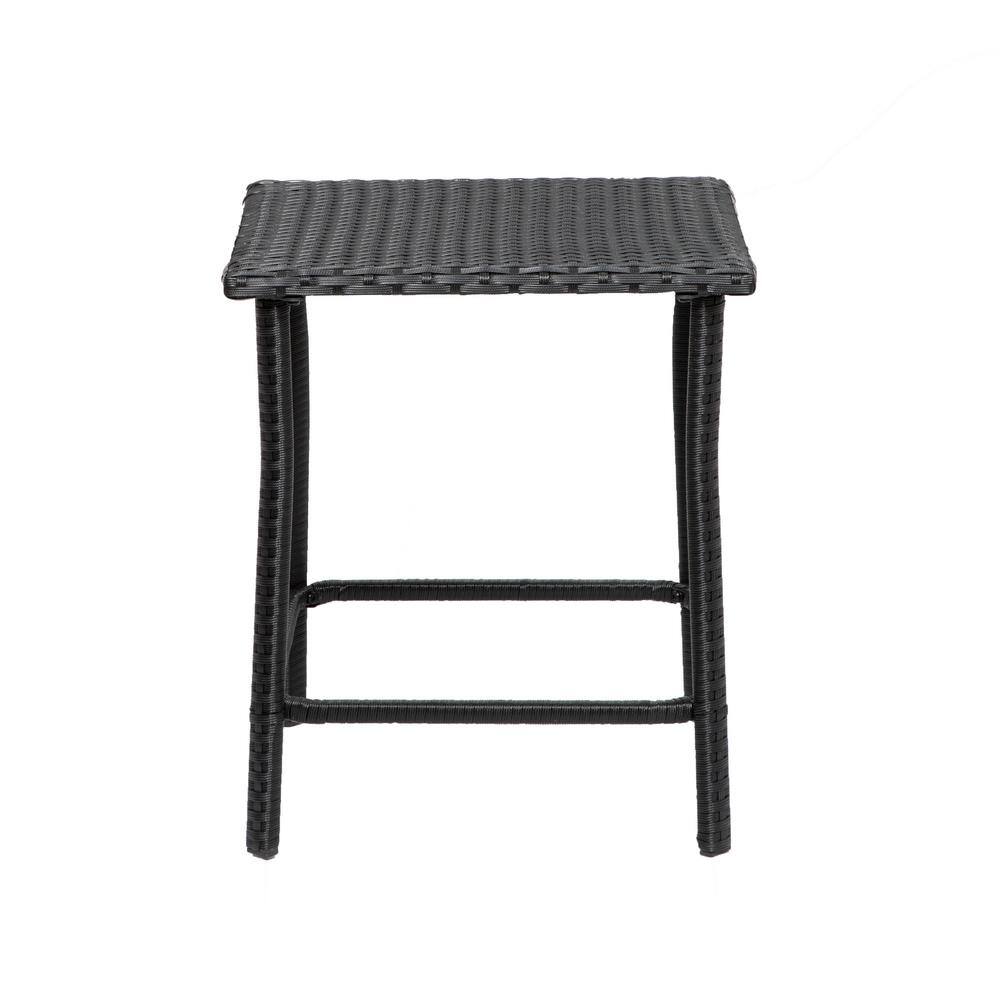 Hillroad Black/Beige 3-Piece Woven Rattan Wicker Patio Set