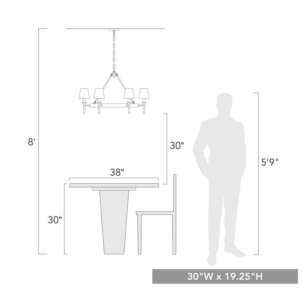 Edinburgh 30" Black Iron 6-Light Candle Chandelier