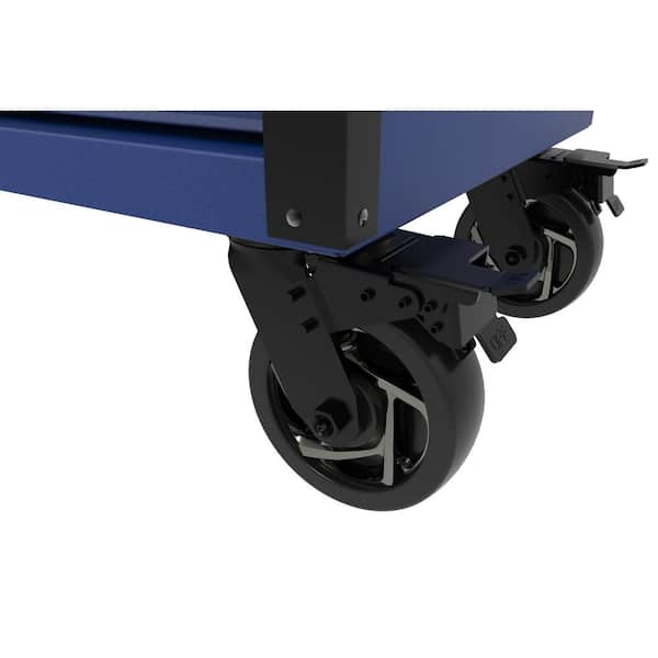 Husky Heavy-Duty 52 in. W 15-Drawer Matte Blue Steel Rolling Tool