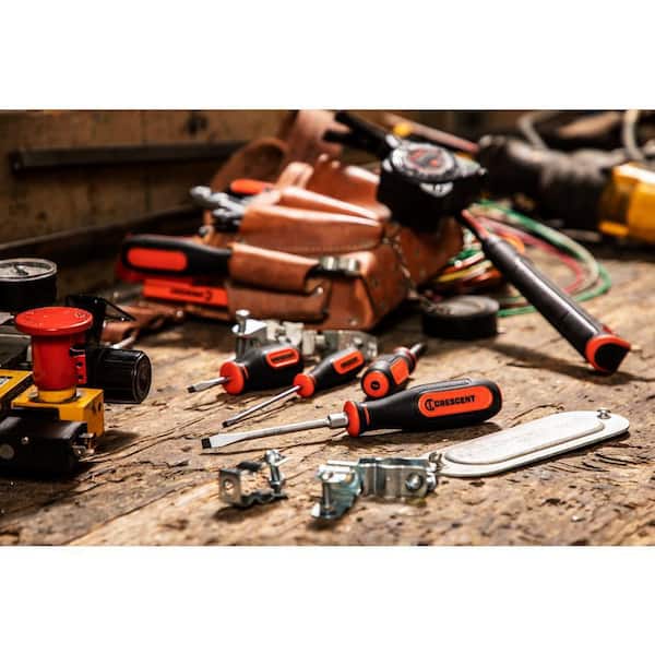 Crescent Slotted Screwdriver Set with Dual Material Tri-Lobe