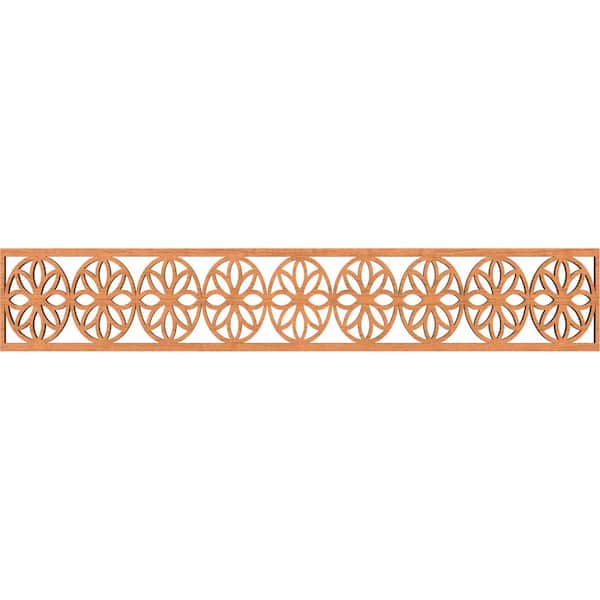 Ekena Millwork Blume Fretwork 0.375 in. D x 46.625 in. W x 8 in. L Cherry Wood Panel Moulding