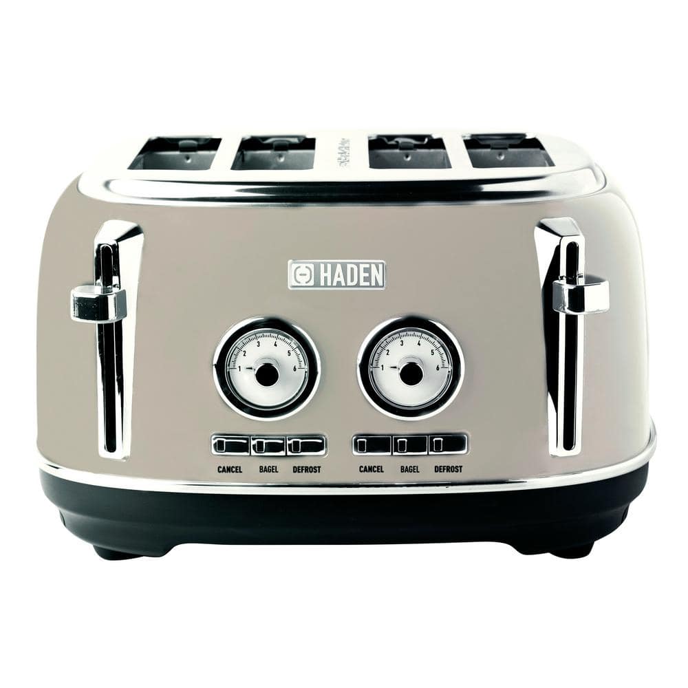 HADEN Heritage 1500-Watt 4-Slice Black and Copper Wide Slot Retro Toaster  with Removable Crumb Tray and Browning Control 75042 - The Home Depot