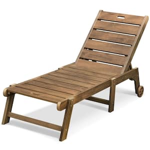 Brown Weatherproof Plastic Outdoor Chaise Lounge Patio Pool Chair