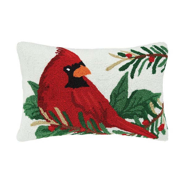 C F Home Red Cardinal Mistletoe Winter Christmas Throw Pillow