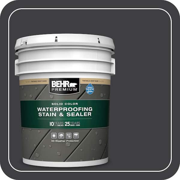 5 gal. #ECC-10-2 Jet Black Solid Color Waterproofing Exterior Wood Stain and Sealer