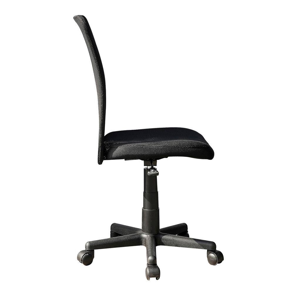 Black Mesh Adjustable Task Chair with Swivel and Fabric Seat