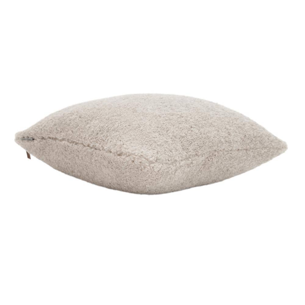 Gray Sherpalux Teddy Sherpa Square Throw Pillow 20" x 20"