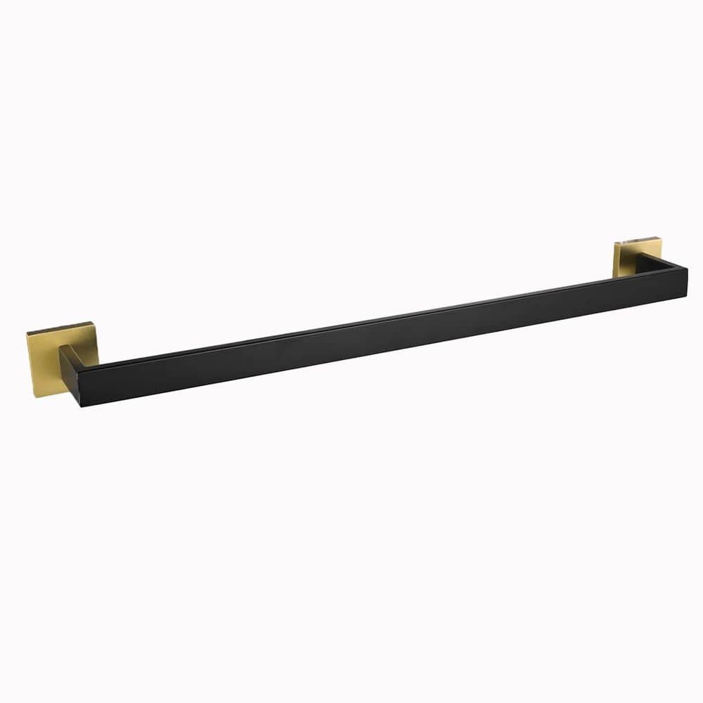 24 in. Contemporary Style Wall Mounted Bathroom Towel Bar Bath Towel Rack Bath Holder Accessories Hanger in Black Gold price history on PriceWatchPro